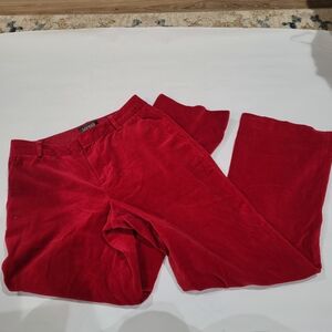 Ralph Lauren red cotton velvet pants